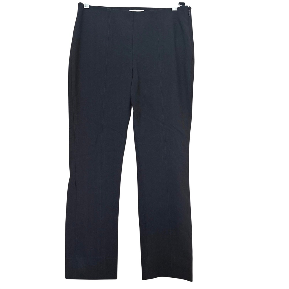 Vince Bobbi High-Rise Stitch-Seam Ponte Legging Black SideZip Size L Work Travel